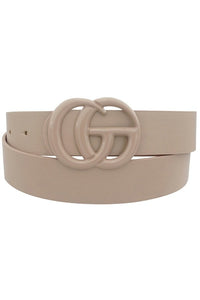 Taupe Faux Leather Belt