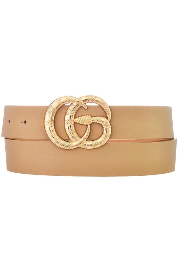 Taupe Snake Buckle Belt