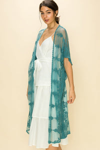 Teal Lace Kimono