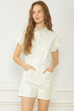 Ivory Faux Leather Romper