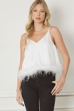 White Satin V Neck Tank