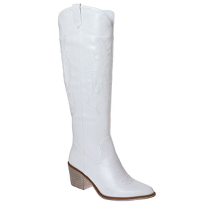 White Tall Cowgirl Boots