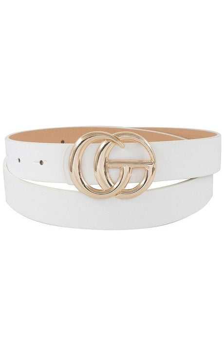 White Faux Leather Belt
