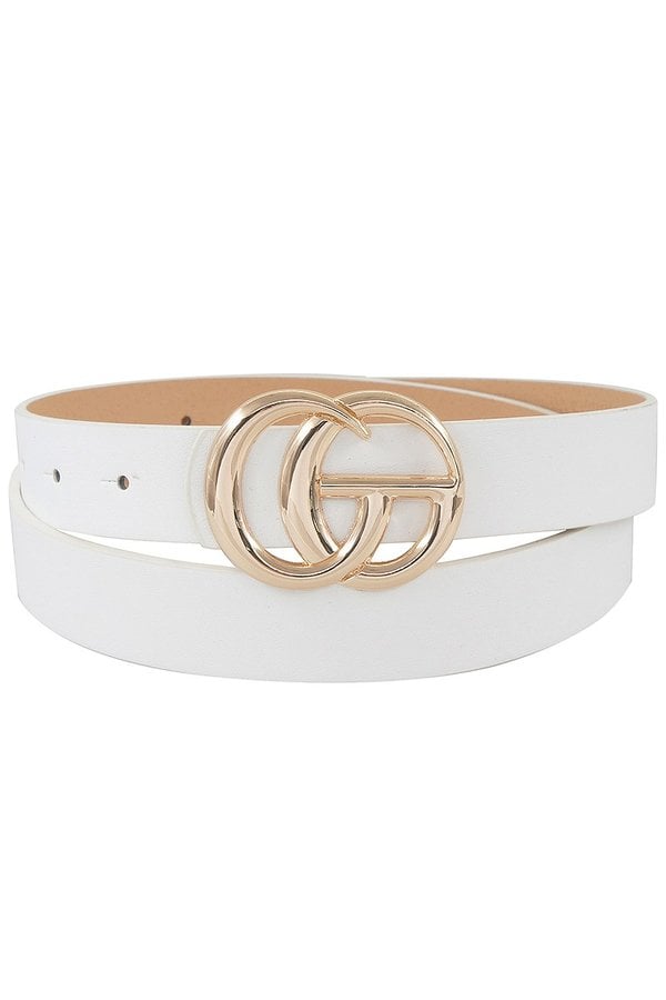 White Faux Leather Belt