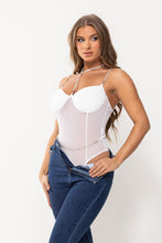 White Rhinestone Bodysuit