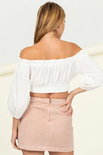White Off Shoulder Crop Top