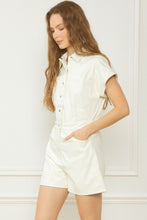 Ivory Faux Leather Romper