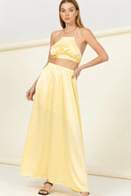 Yellow Satin 2 Piece Set