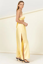 Yellow Satin 2 Piece Set