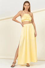 Yellow Satin 2 Piece Set